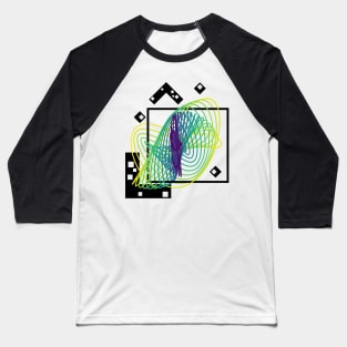 Harmonograph Pendulum Geometry | Viridis MultiVerse Yellow Green Blue Baseball T-Shirt